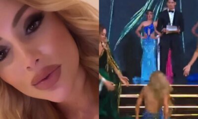 Miss Brasil cai sentada na frente dos jurados em concurso