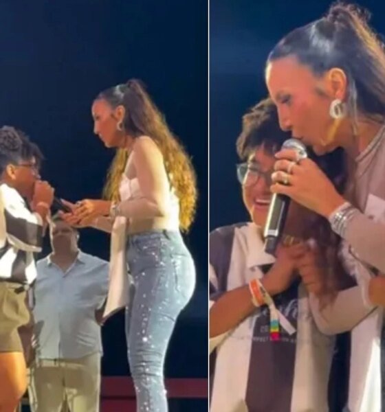No palco Ivete toma microfone de Milena e impede atitude