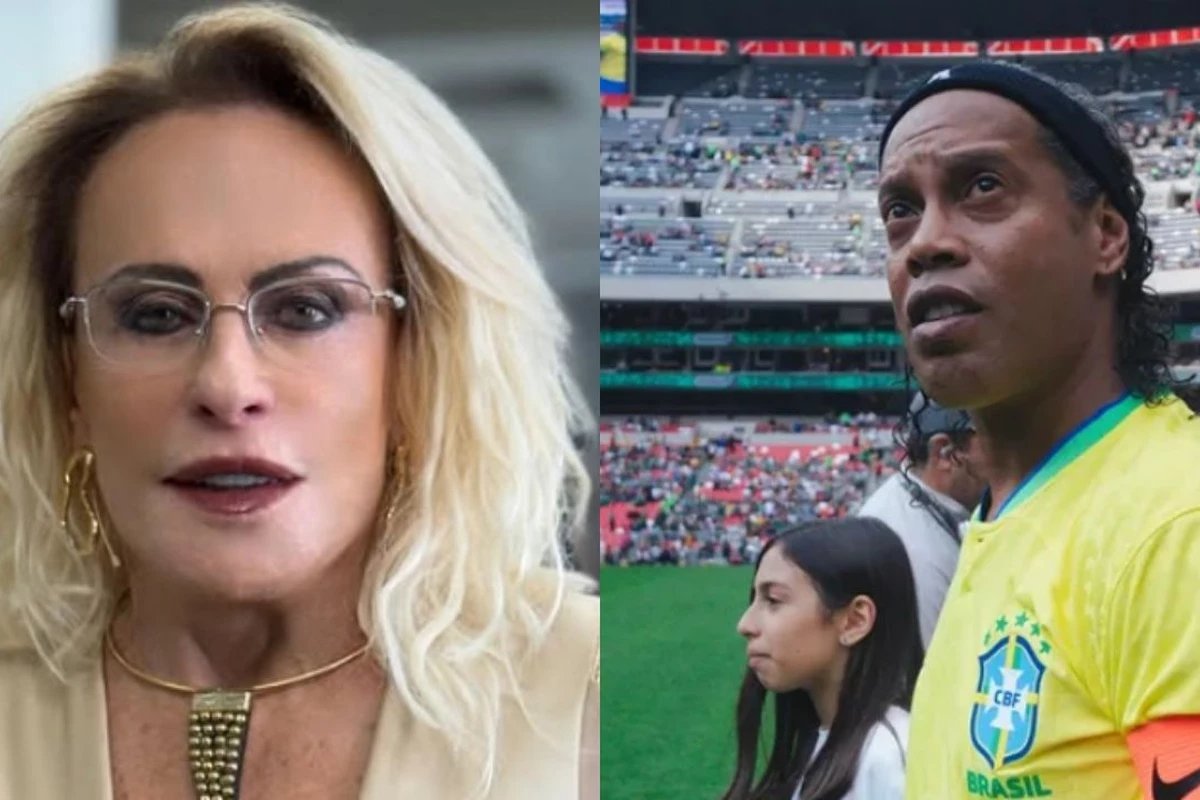 Ronaldinho Gaucho da bolo em programa ao vivo e leva