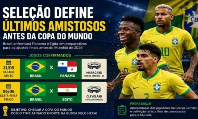 Selecao Brasileira define ultimos amistosos antes da Copa do Mundo