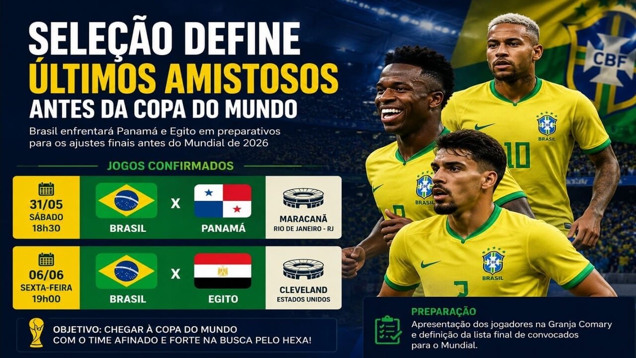 Selecao Brasileira define ultimos amistosos antes da Copa do Mundo