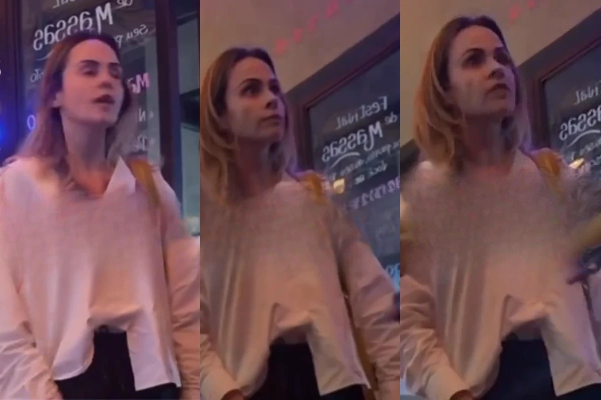 Video Ana Paula Renault arma barraco em bar discussao sai