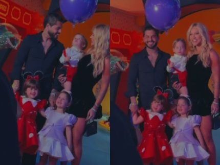 Virginia e Ze Felipe chegam no mesmo carro para festa
