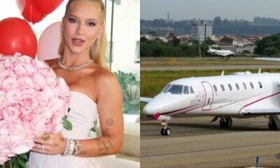 Virginia repagina jatinho milionario mas mantem adesivo de Ze Felipe