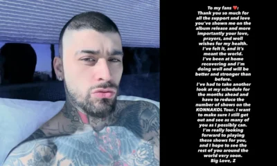 Zayn Malik atualiza estado de saude e cancela shows.webp