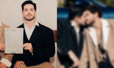 ‘Oficialmente casados ator de novelas da Globo celebra uniao com