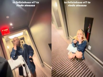 Apos noite regada a drinks Virginia se diverte em hotel