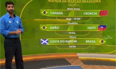 Confusao na Globo telejornal exibe agenda da Copa do Mundo