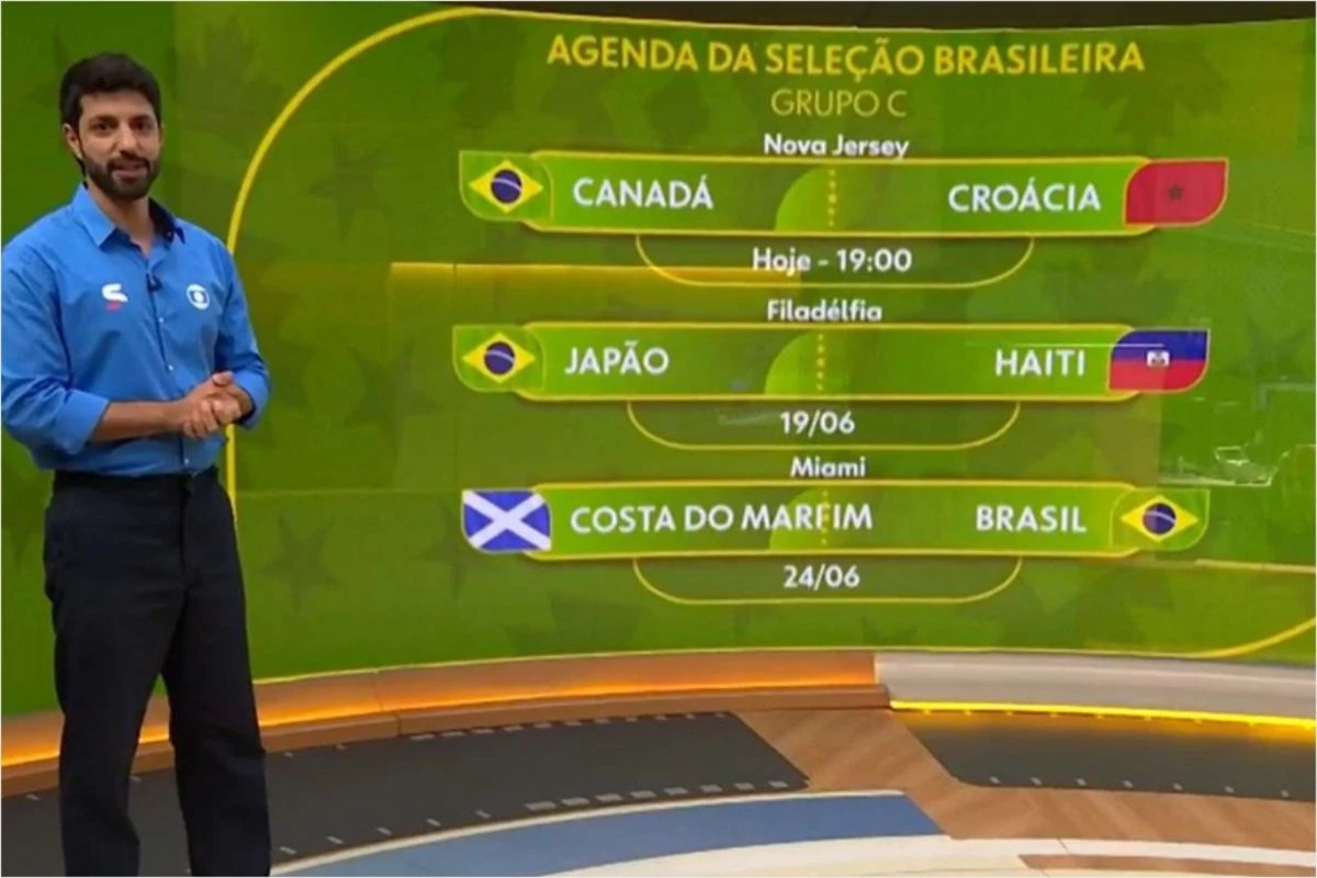 Confusao na Globo telejornal exibe agenda da Copa do Mundo