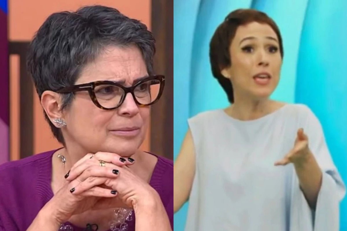 Em choque Sandra Annenberg reage a imitacao de Tata Werneck