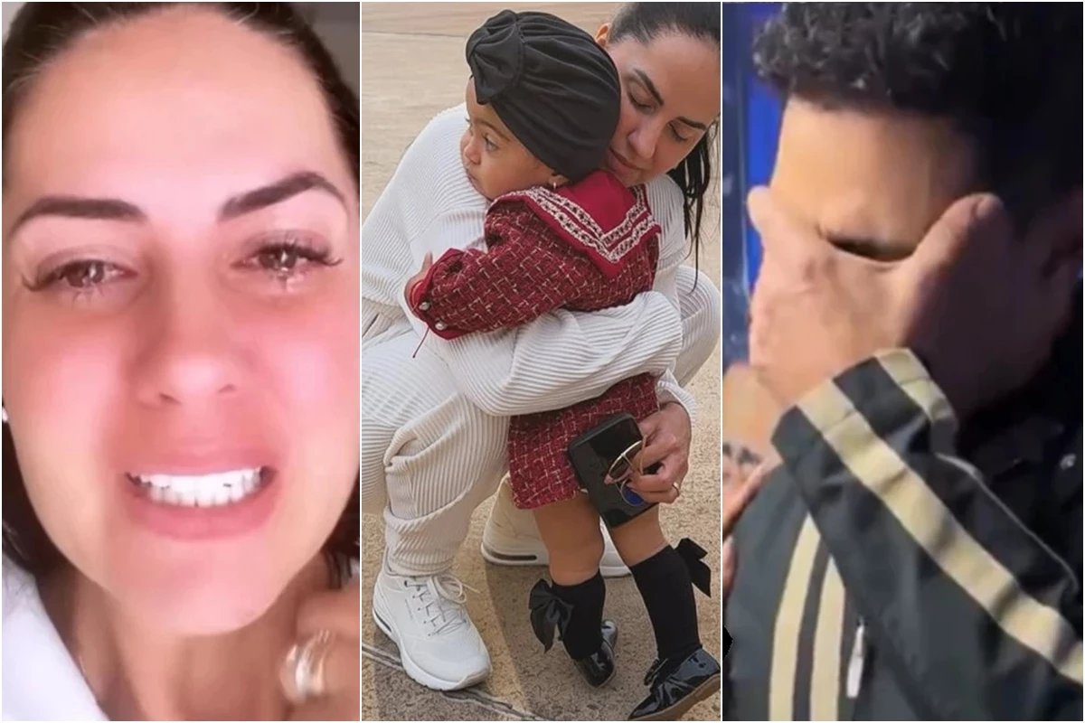 Esposa de Zeze Di Camargo vai aos prantos apos filha