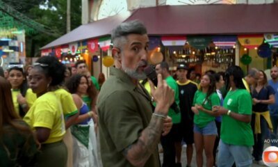 Marcos Mion se confunde ao vivo no Caldeirao e chama
