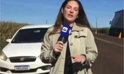 Video mostra o momento em que equipe de reportagem da