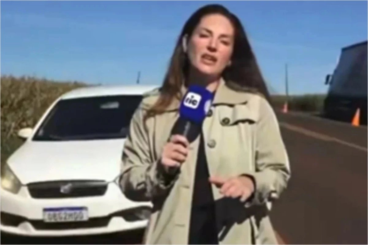 Video mostra o momento em que equipe de reportagem da