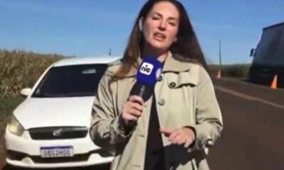 Video – carro quase passa por cima de reporter da