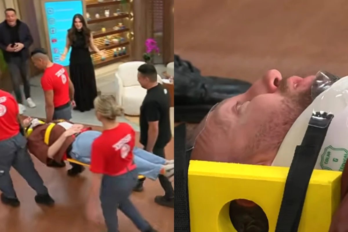 Apresentador da Band entra no Melhor da Tarde em maca