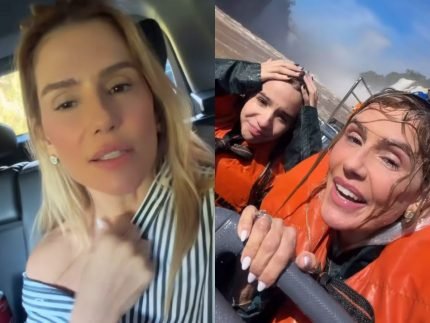 Deborah Secco se emociona com a filha nas Cataratas Senti