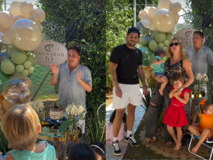 Leonardo celebra 63 anos em festa intimista com tema de