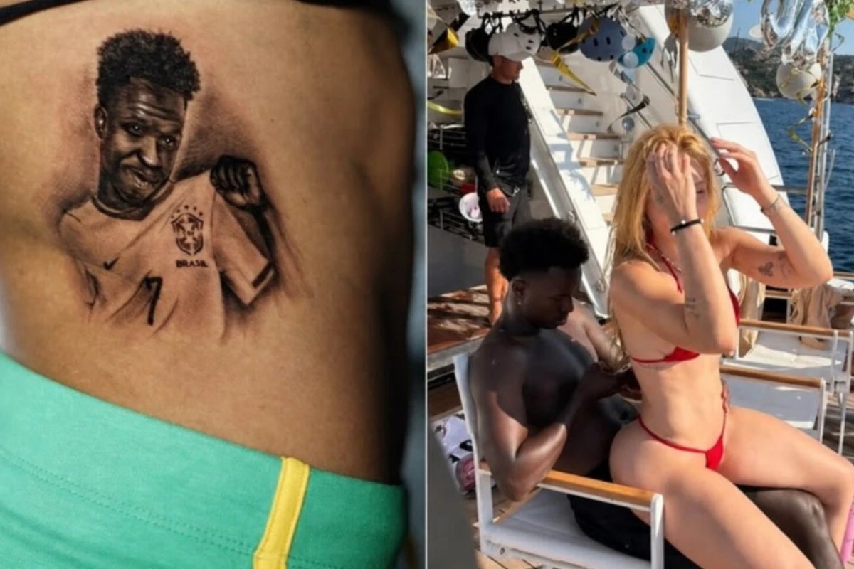 Modelo que tatuou Vini Jr revela ataques apos registro do
