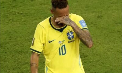 Neymar chora copiosamente apos eliminacao do Brasil e desaba em