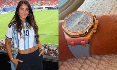 Relogio de luxo da esposa de Messi rouba a cena