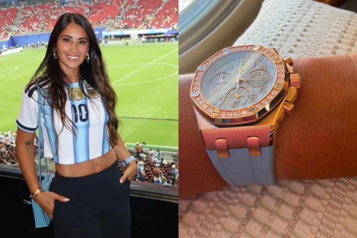 Relogio de luxo da esposa de Messi rouba a cena
