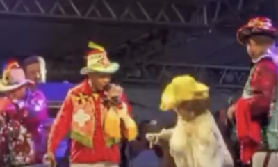 Susto no palco Alcione cai durante show no Maranhao e