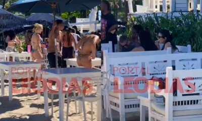 Virginia curte praia com Vini Jr e amigos um dia