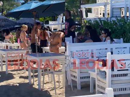 Virginia curte praia com Vini Jr e amigos um dia