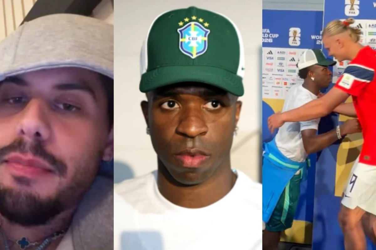 Ze Felipe se irrita ao ver Vini Jr cumprimentar Haaland