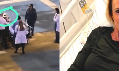 Ana Maria Braga chega de helicoptero e aparece de maca