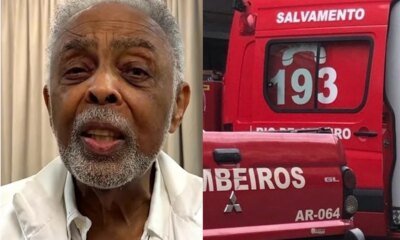 Apos ocorrido Gilberto Gil e resgatado pelo Corpo de Bombeiros