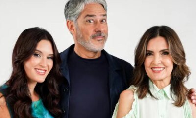 Bonner surge com Fatima Bernardes e a filha e pega