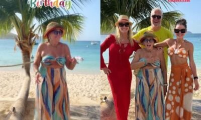 Celebrando 84 anos Susana Vieira reune familia no Caribe e