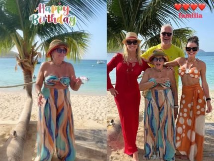 Celebrando 84 anos Susana Vieira reune familia no Caribe e