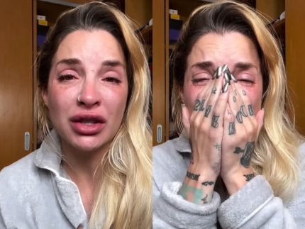 Ex BBB Clara Aguilar chora ao denunciar ex marido e o acusa
