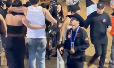 Flagra no Barretao Ze Felipe deixa show abracado com morena