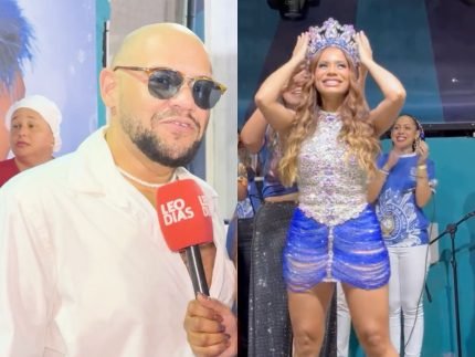 Gominho prestigia coroacao de Lexa em escola de samba e