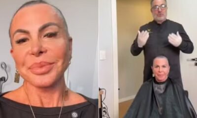 Gretchen aparece com a cabeca raspada e anuncia proximos passos