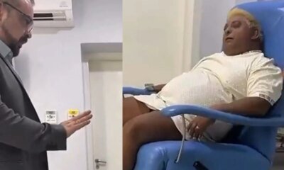 Internada apos fortes dores Patixa Telo desmaia ao receber diagnostico
