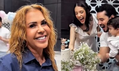 Joelma marca presenca em cha revelacao de mais um neto