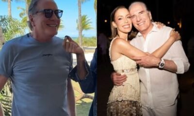 Justus brinca ao curtir festa de renovacao de votos da