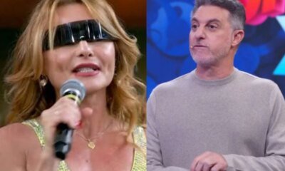 Luciano Huck questiona sobre oculos escuros e Rita Guedes expoe