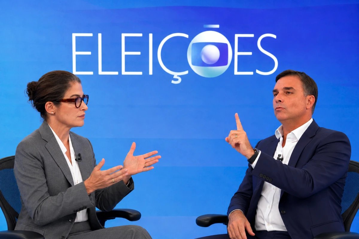 Pressionado sobre dinheiro Flavio Bolsonaro responde a Renata Vasconcellos citando