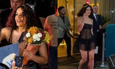 Rosalia atende fas na porta de hotel no Rio.webp