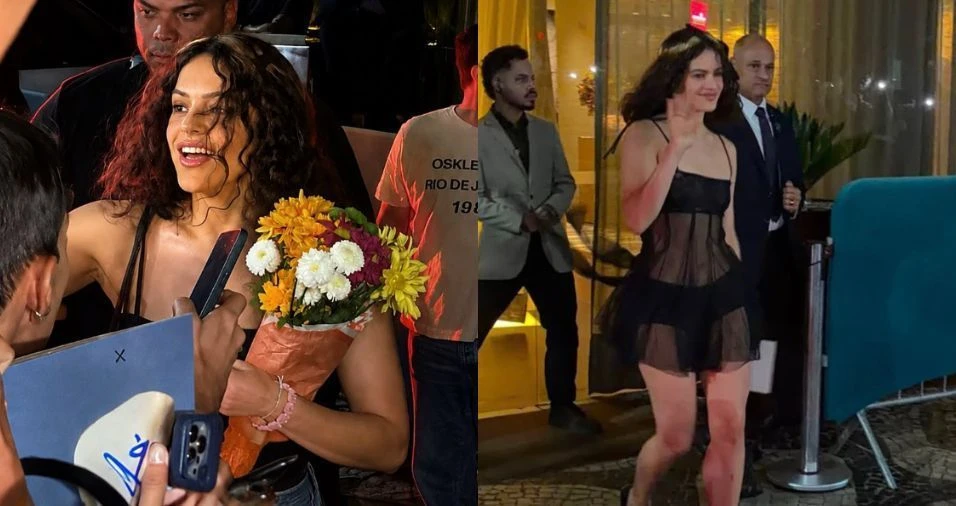 Rosalia atende fas na porta de hotel no Rio.webp