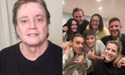 Sem Fiuk Fabio Jr surge com os outros filhos e