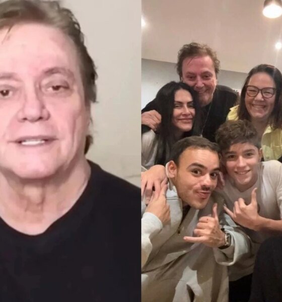 Sem Fiuk Fabio Jr surge com os outros filhos e