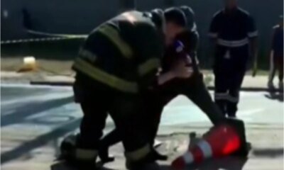 Video mostra o momento em que a reporter da Record