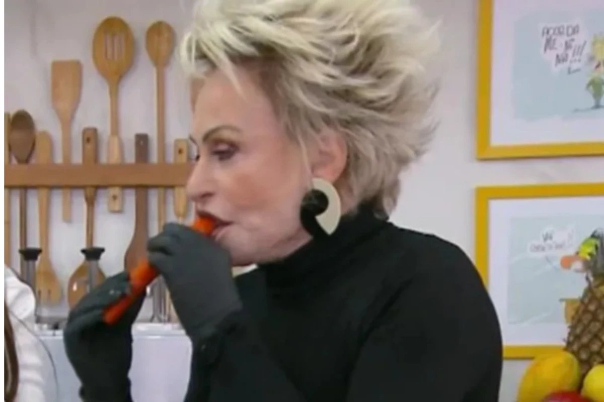 Ana Maria Braga faz brincadeira com lanche de 22 cm